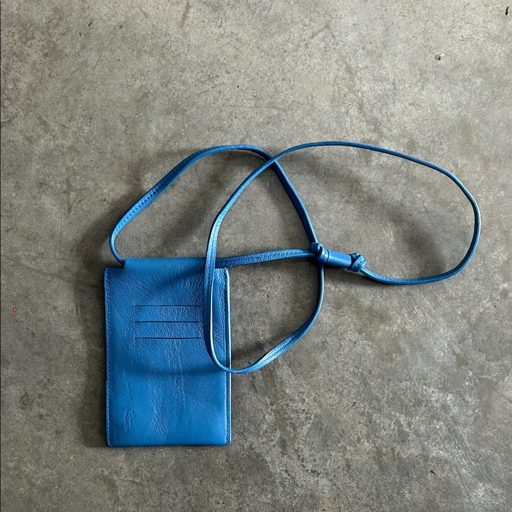 Blue Leather Crossbody Bag